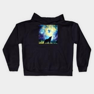 Wolf at Night Kids Hoodie